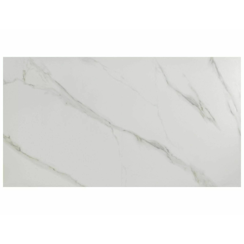 Ceramiczny stół Saturn II biały efekt marmuru/biały mat 160(210)x90