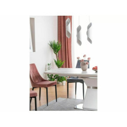 Ceramiczny stół Saturn II biały efekt marmuru/biały mat 160(210)x90