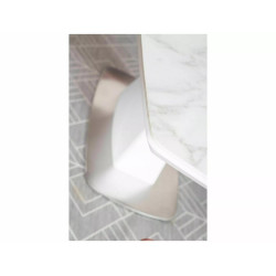 Ceramiczny stół Saturn II biały efekt marmuru/biały mat 160(210)x90