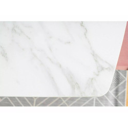 Ceramiczny stół Saturn II biały efekt marmuru/biały mat 160(210)x90