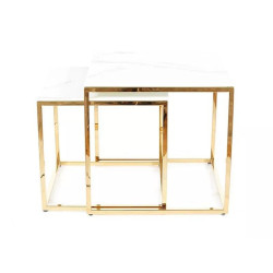 ŁAWA GLORIA BIAŁY EFEKT MARMURU/ZŁOTY (ZESTAW)