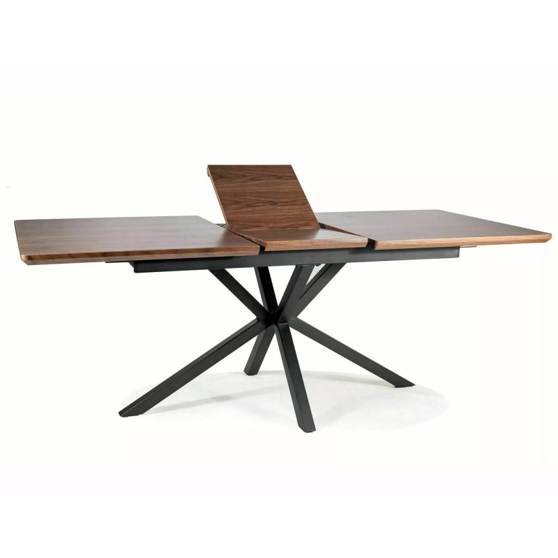 Rozkładany stół Logan orzech/czarny 160(200)x90