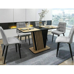 STÓŁ NEVIO DĄB ARTISAN / CZARNY 125(170)X75