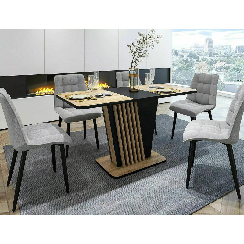 STÓŁ NEVIO DĄB ARTISAN / CZARNY 125(170)X75