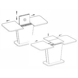STÓŁ NEVIO DĄB ARTISAN / CZARNY 125(170)X75