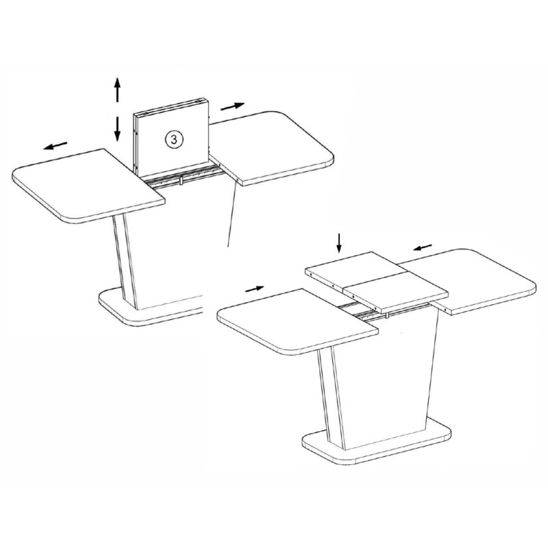 STÓŁ NEVIO DĄB ARTISAN / CZARNY 125(170)X75