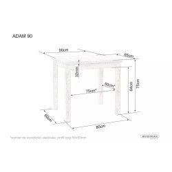 STÓŁ ADAM DĄB ARTISAN / CZARNY 90x65