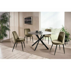 Okrągły stół ceramiczny Talia szary/czarny stelaż FI120