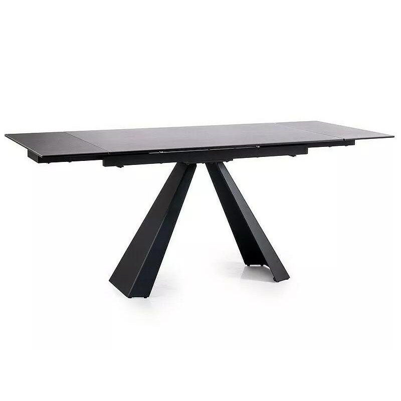 Rozkładany stół Salvadore Ceramic II szary/czarny mat (120-180)x80