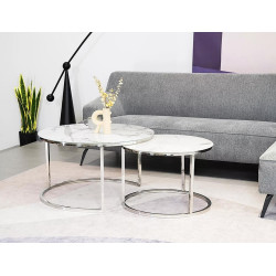 ŁAWA ATLANTA B BIAŁY EFEKT MARMURU / CHROM ZESTAW