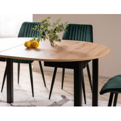 Stół rozkładany Dante dąb artisan/czarny mat FI102 (102-142)