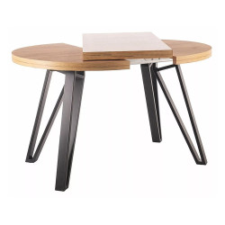 Okrągły rozkładany stół Galaxy dąb artisan/czarny fi 100(100-168)