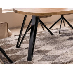 Okrągły rozkładany stół Galaxy dąb artisan/czarny fi 100(100-168)