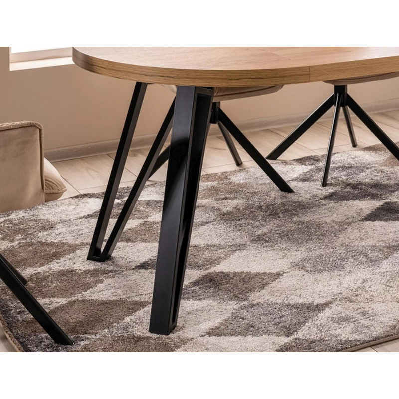 Okrągły rozkładany stół Galaxy dąb artisan/czarny fi 100(100-168)