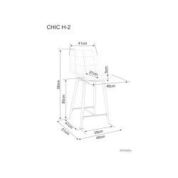 Półhoker Chic H-2 Velvet czarny stelaż/beżowy Bluvel 28