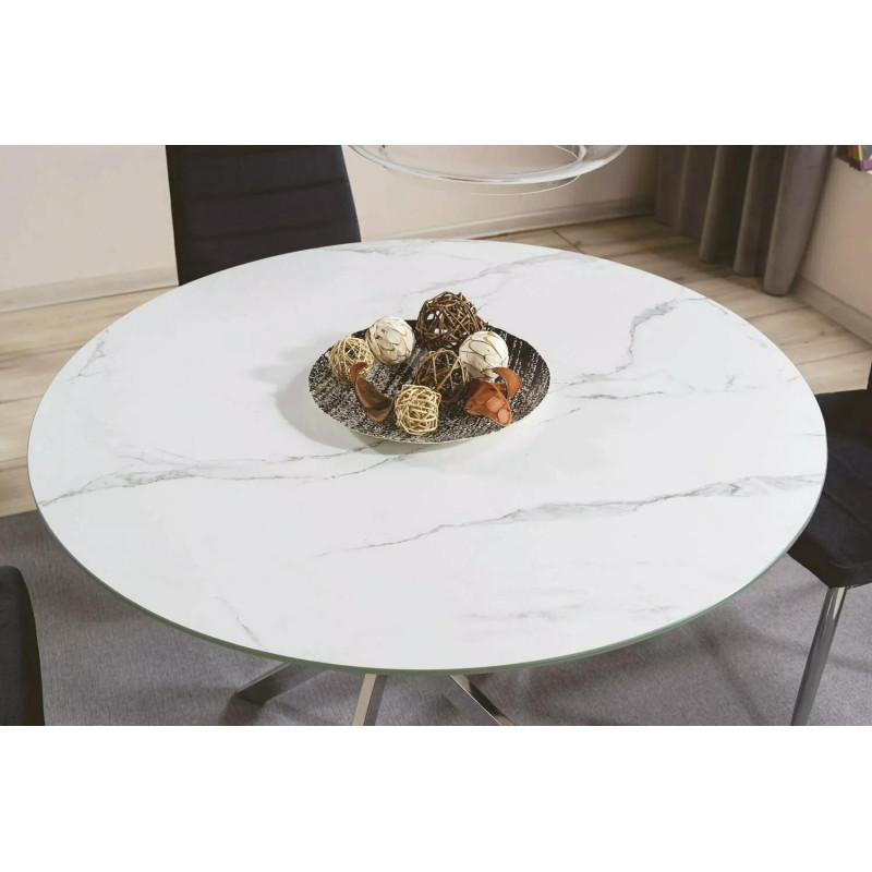 Stół Agis efekt marmuru/chrom FI 90