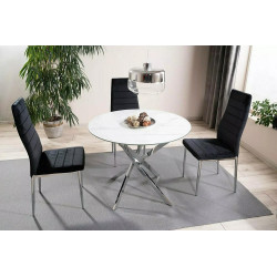 Stół Agis efekt marmuru/chrom FI 90