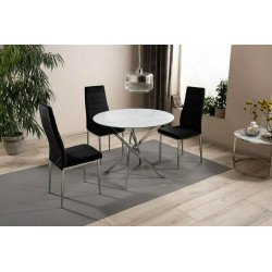 Stół Agis efekt marmuru/chrom FI 90