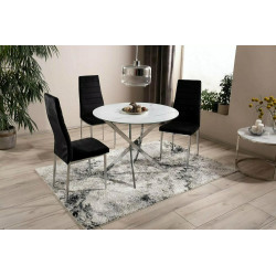 Stół Agis efekt marmuru/chrom FI 90