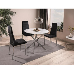 Stół Agis efekt marmuru/chrom FI 90