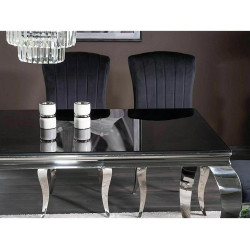 Stół Prince czarny/chrom 180x90