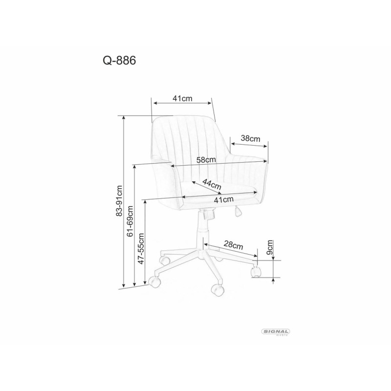 FOTEL OBROTOWY Q-886 VELVET JASNY SZARY BLUVEL 03