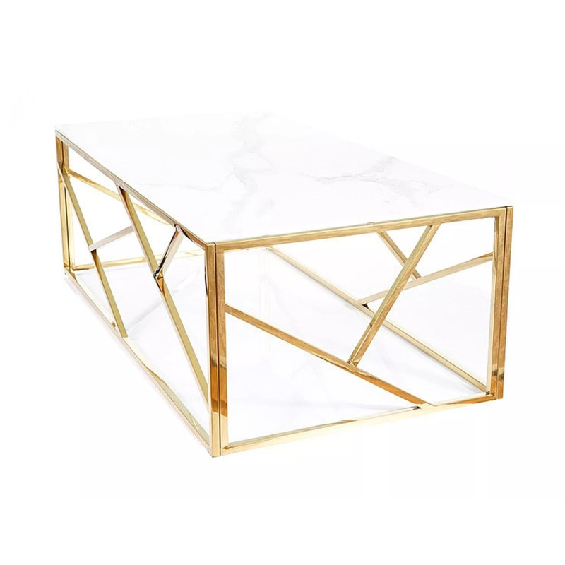 ŁAWA ESCADA A II BIAŁY EFEKT MARMURU/ZŁOTY 120X60