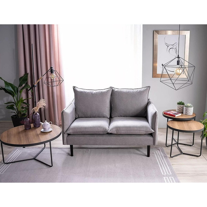 ŁAWA DEMETER II ORZECH / CZARNY (ZESTAW)