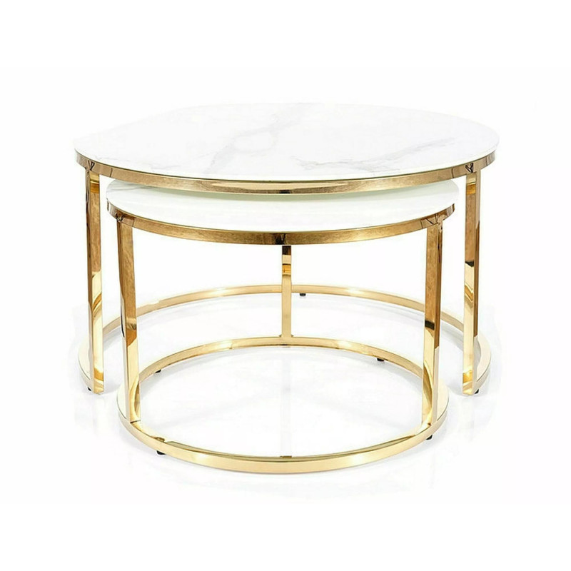 ŁAWA MUSE BIAŁY EFEKT MARMURU/ZŁOTY (ZESTAW)