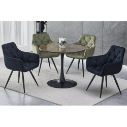 STÓŁ AMADEO II ORZECH/CZARNY MAT FI 90