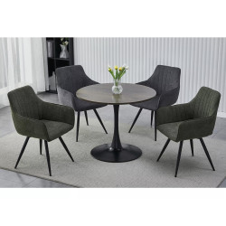 STÓŁ AMADEO II ORZECH/CZARNY MAT FI 90