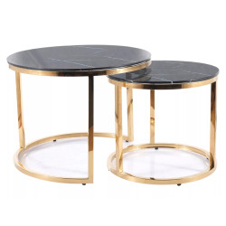 ŁAWA MUSE CZARNY EFEKT MARMURU/ZŁOTY (ZESTAW)