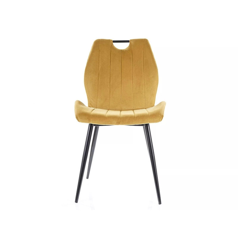 Krzesło tapicerowane Arco Velvet czarny stelaż/curry bluvel 68