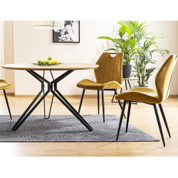 Krzesło tapicerowane Arco Velvet czarny stelaż/curry bluvel 68