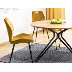 Krzesło tapicerowane Arco Velvet czarny stelaż/curry bluvel 68