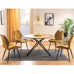 Krzesło tapicerowane Arco Velvet czarny stelaż/curry bluvel 68