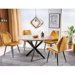 Krzesło tapicerowane Arco Velvet czarny stelaż/curry bluvel 68