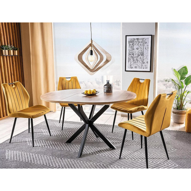 Krzesło tapicerowane Arco Velvet czarny stelaż/curry bluvel 68