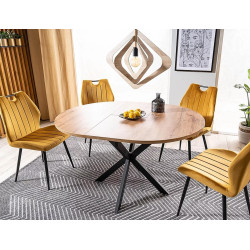 Krzesło tapicerowane Arco Velvet czarny stelaż/curry bluvel 68