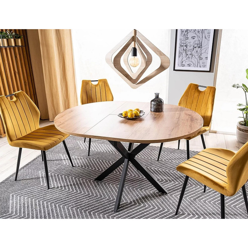 Krzesło tapicerowane Arco Velvet czarny stelaż/curry bluvel 68