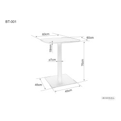 Stół barowy BT-001 czarny 60x60