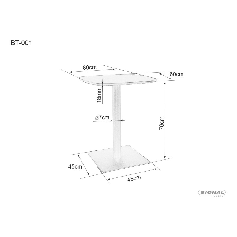 Stół barowy BT-001 czarny 60x60
