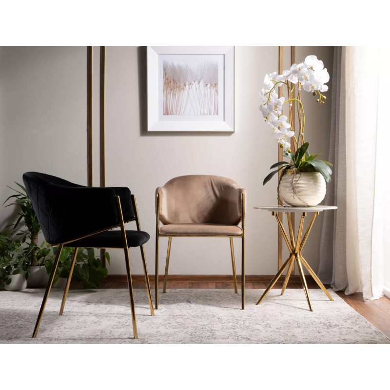 KRZESŁO BONO VELVET ZŁOTY STELAZ/BEŻ BLUVEL 28