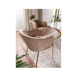 KRZESŁO BONO VELVET ZŁOTY STELAZ/BEŻ BLUVEL 28