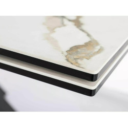 Stół Ceramiczny Columbus 160(240)X90 brąz/czarny mat
