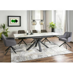 Stół Ceramiczny Columbus 160(240)X90 brąz/czarny mat