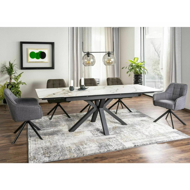Stół Ceramiczny Columbus 160(240)X90 brąz/czarny mat
