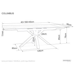 Stół Ceramiczny Columbus 160(240)X90 brąz/czarny mat