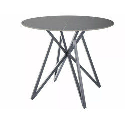 Okrągły stół Murano szary/czarny stelaż FI90