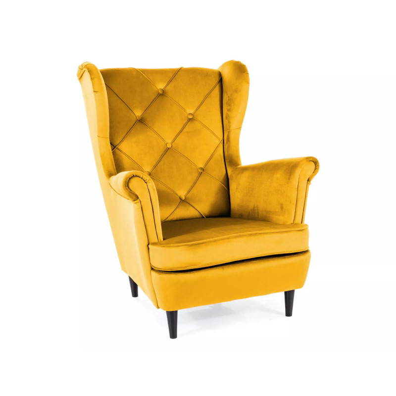 FOTEL LADY VELVET CURRY BLUVEL 68 / WENGE
